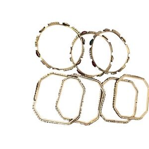 Bundle Bohemian Jewels Brass Bangle‎ Bracelet Gold Tone Multi Color Elegant